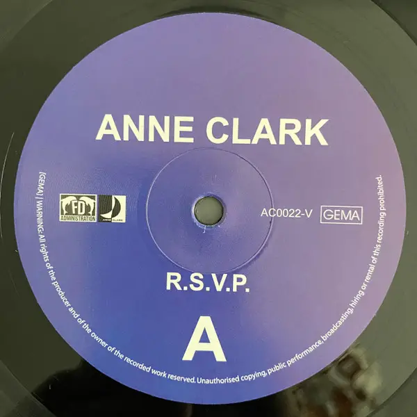 Anne Clark - R.S.V.P. (Альбом) - фото №5