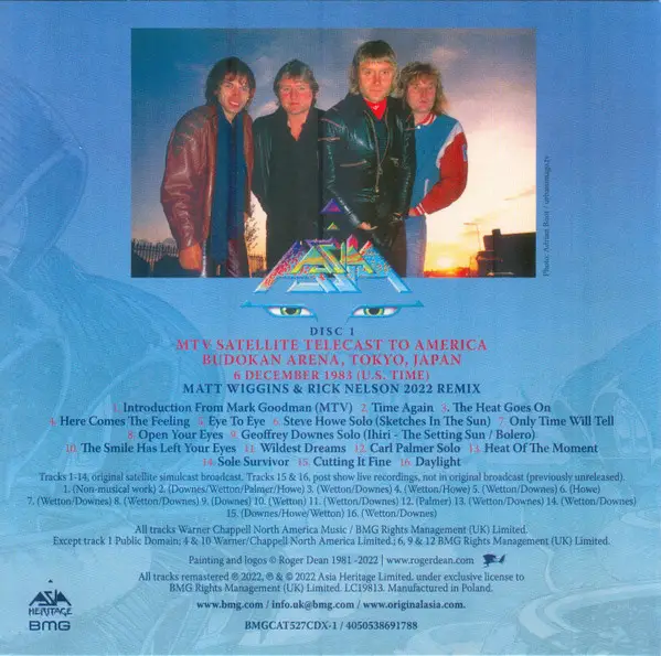 Asia - Live At The Budokan Arena Tokyo, Japan 1983 (2 платівки, Альбом, Deluxe видання, Лимітоване, Ремастеринг) - фото №5