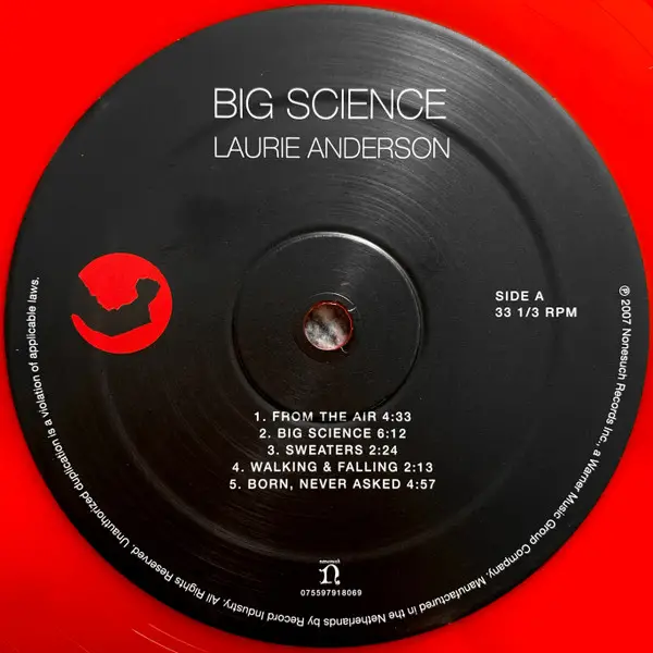 Laurie Anderson - Big Science (Красный, Непрозрачный, Альбом, Переиздание, Ремастеринг) - фото №3