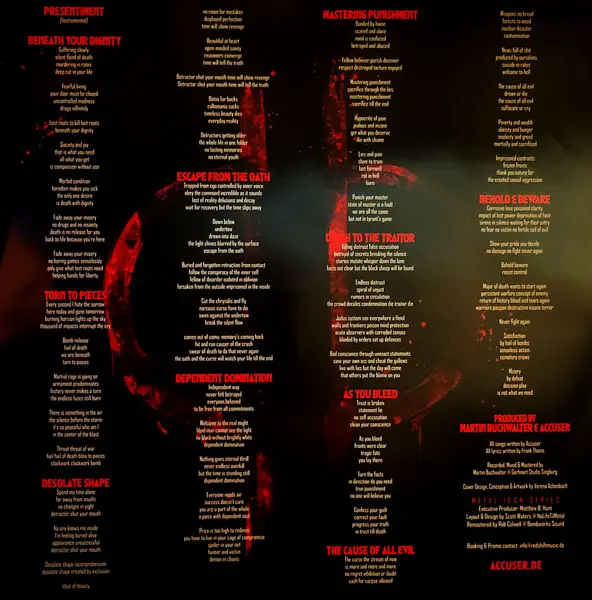 Accuser - Dependent Domination (LP, Album, Reissue, Remastered) - фото №4