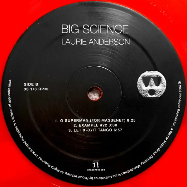 Laurie Anderson - Big Science (Красный, Непрозрачный, Альбом, Переиздание, Ремастеринг) - фото №4