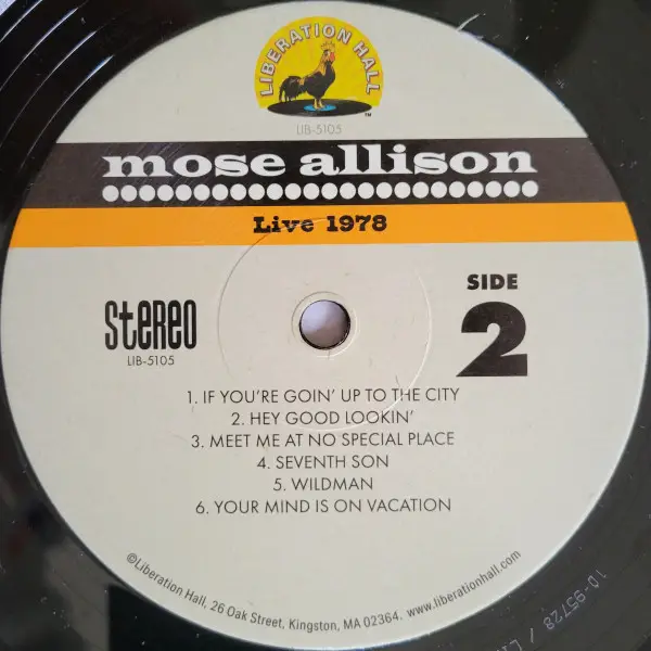 Mose Allison - Live 1978 (Record Store Day) - фото №4