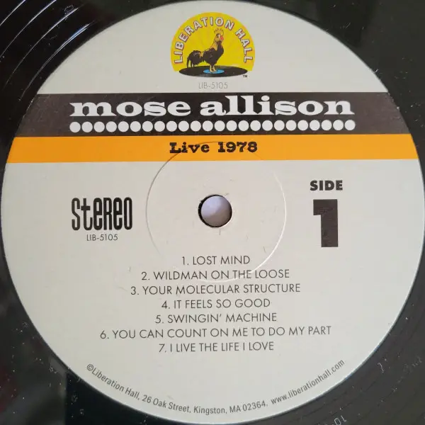 Mose Allison - Live 1978 (Record Store Day) - фото №3