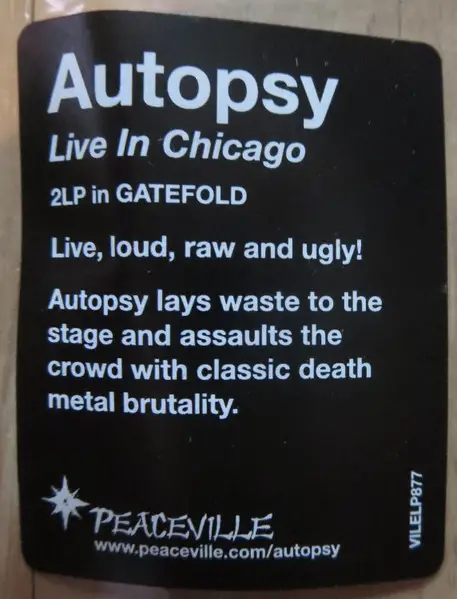 Autopsy - Live in Chicago  (2 платівки, Альбом) - фото №4