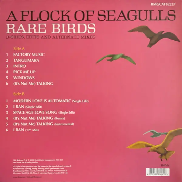 A Flock Of Seagulls - Rare Birds (B-Sides, Edits & Alternate Mixes) (Transparent, LP, Compilation, Stereo) - фото №2
