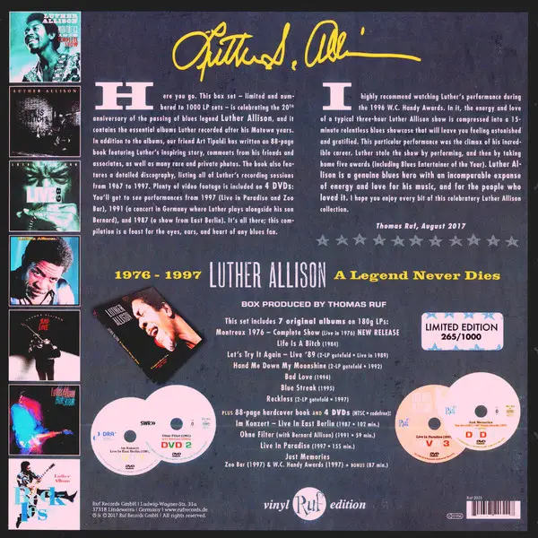 Luther Allison - A Legend Never Dies (Essential Recordings 1976 - 1997) (11 пластинок, 180 грамм, Альбом) - фото №2