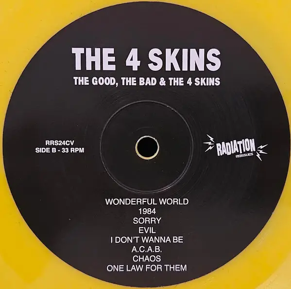4 Skins - The Good, The Bad & The 4 Skins (Yellow, LP, Album, Reissue) - фото №14
