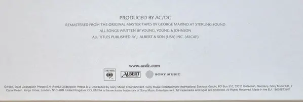 AC/DC - Flick Of The Switch (Gold, Edition, LP, Album, Reissue, Remastered, Stereo) - фото №16