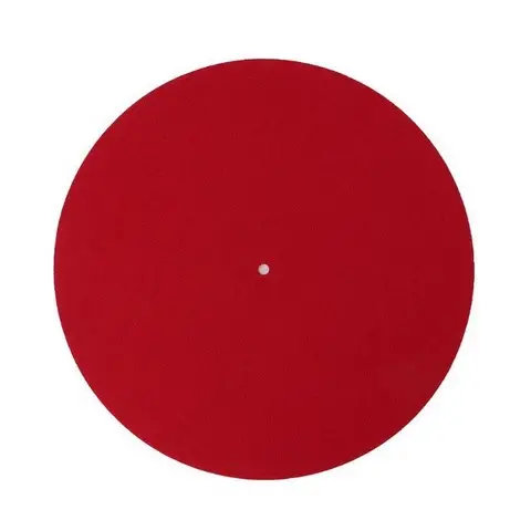 Red Turntable Mat Slipmat Audiophile 12'' in Platter Vinyl Record Players Anti-Vibr 77HA - фото №1