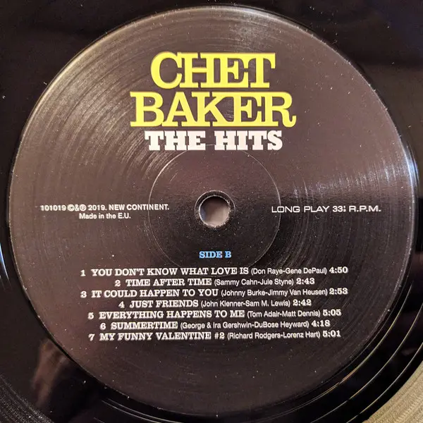 Chet Baker - The Hits (180 грамм, Сборник, Лимитированое) - фото №5