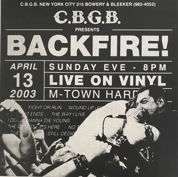 Backfire! - Live At CBGB's (Прозрачный, Чёрный, Брызги, Лимитированое)