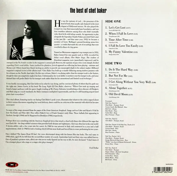 Chet Baker - The Best Of (Срібний, 180 грам, Збірник) - фото №2