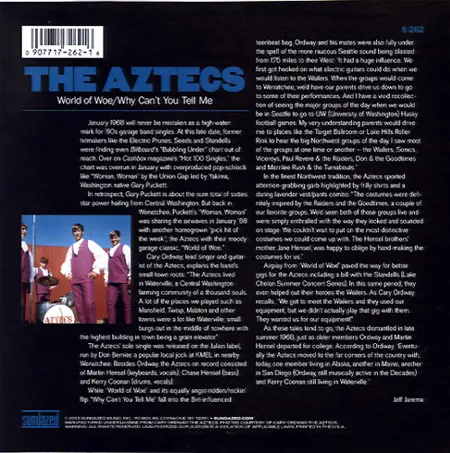 The Aztecs - World Of Woe / Why Can't You Tell Me (Прозрачный, Синий, 45 об/мин, Сингл, Лимитированое) - фото №2