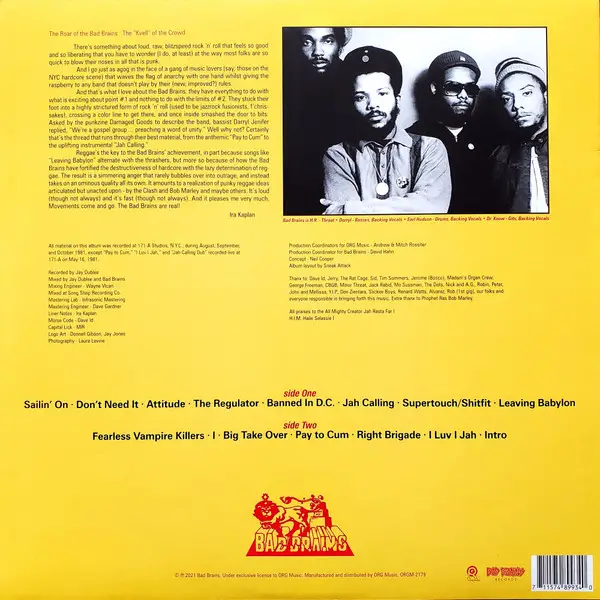 Bad Brains - Bad Brains (Червоний, Прозорий, Альбом, Перевидання, Ремастеринг) - фото №4
