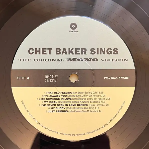 Chet Baker - Chet Baker Sings: The Mono & Stereo Versions 2LP (2 платівки, Перевидання, Моно) - фото №5