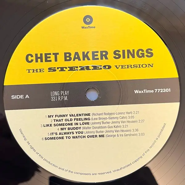 Chet Baker - Chet Baker Sings: The Mono & Stereo Versions 2LP (2 платівки, Перевидання, Моно) - фото №7