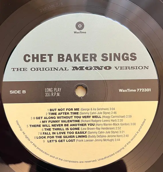 Chet Baker - Chet Baker Sings: The Mono & Stereo Versions 2LP (2 платівки, Перевидання, Моно) - фото №6
