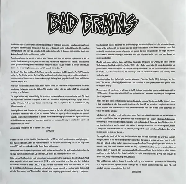 Bad Brains - Omega Sessions (Односторонний, EP, Гравированная, Переиздание, Ремастеринг) - фото №5
