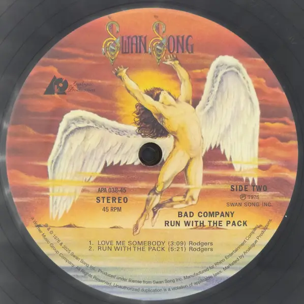 Bad Company - Run With The Pack (2 платівки, 45 об/хв, Альбом, Пронумерований, Перевидання, Ремастеринг) - фото №3