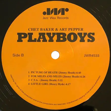 Chet Baker & Art Pepper - Playboys (180 грамм, Альбом, Лимитированое, Переиздание, Ремастеринг, Моно) - фото №4