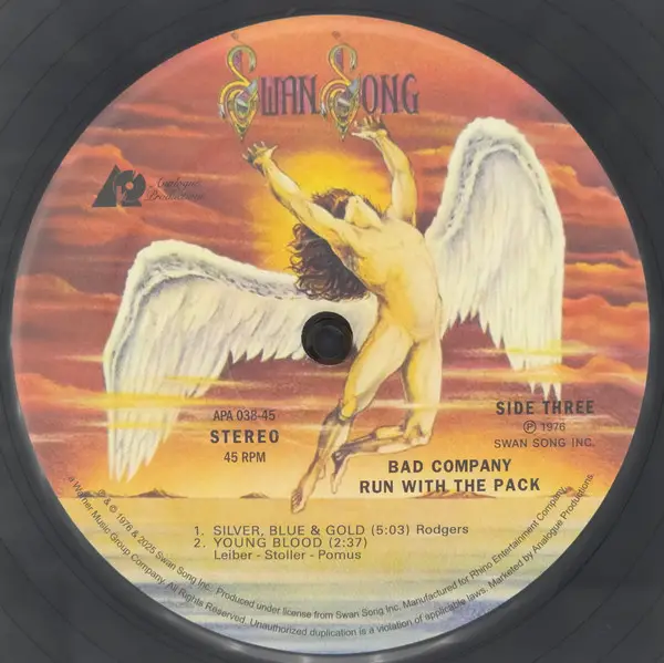 Bad Company - Run With The Pack (2 платівки, 45 об/хв, Альбом, Пронумерований, Перевидання, Ремастеринг) - фото №4