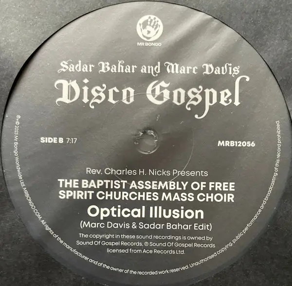 Sadar Bahar & Marc Davis - Disco Gospel  (45 об/мин) - фото №4