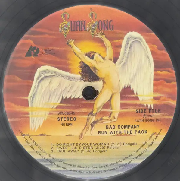 Bad Company - Run With The Pack (2 платівки, 45 об/хв, Альбом, Пронумерований, Перевидання, Ремастеринг) - фото №5