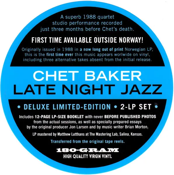 Chet Baker - Late Night Jazz (2 платівки, 180 грам, Альбом, Deluxe видання, Лимітоване, Перевидання) - фото №21