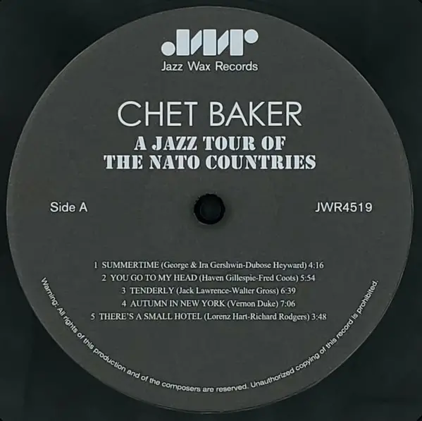 Chet Baker - In Europe: A Jazz Tour Of The Nato Countries (180 грам, Збірник, Лимітоване, Перевидання) - фото №3
