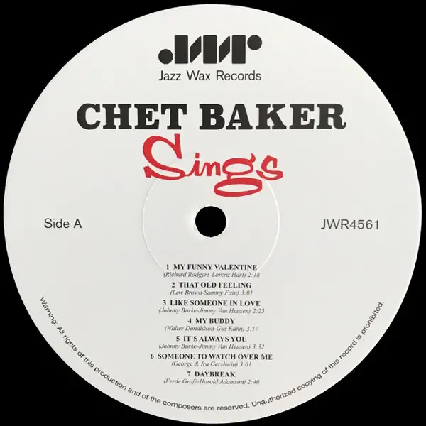 Chet Baker - Chet Baker Sings (180 грам, Альбом, Перевидання, Ремастеринг, Моно) - фото №3