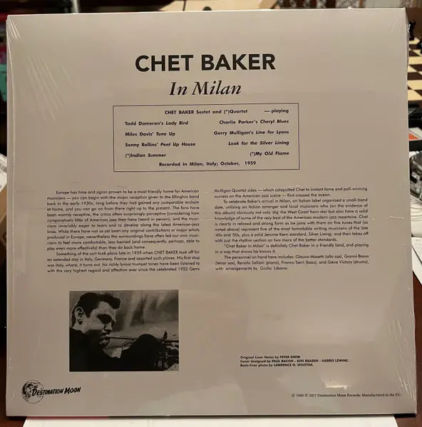 Chet Baker - In Milan (Альбом, Лимитированое, Пронумерованный, Переиздание) - фото №3