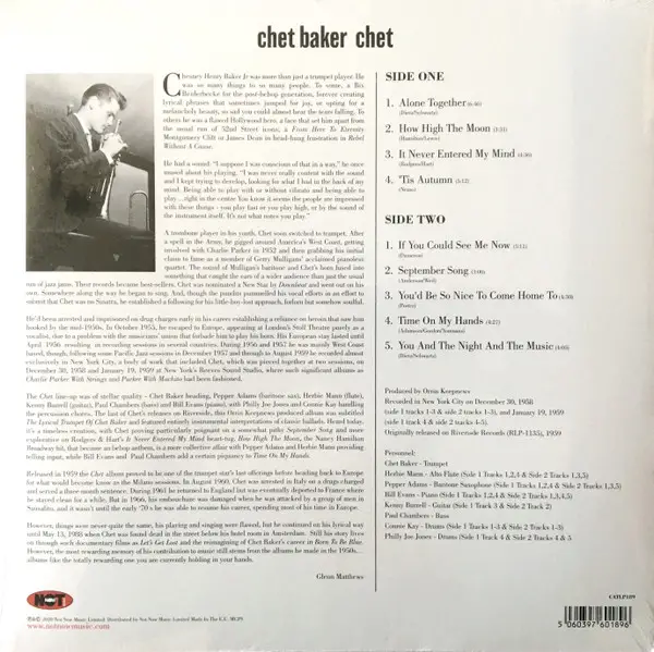 Chet Baker - Chet (180 грам, Альбом, Перевидання, Додатковий друк) - фото №2