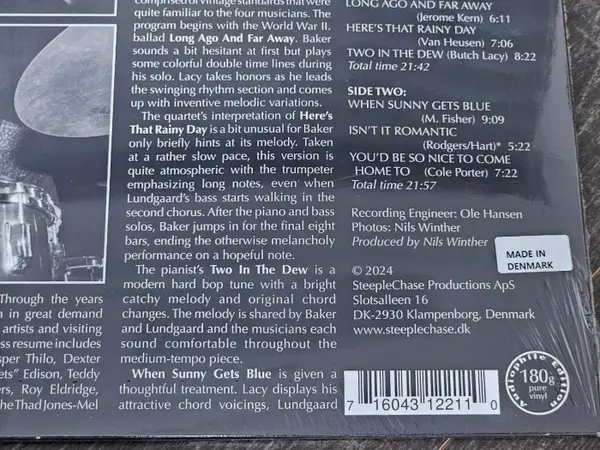 Chet Baker Quartet - When Sunny Gets Blue - фото №3