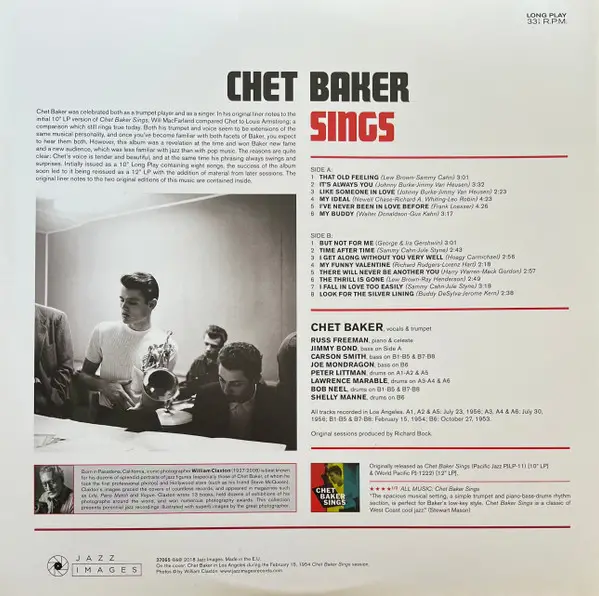 Chet Baker - Chet Baker Sings (Альбом, Лимітоване, Перевидання) - фото №3