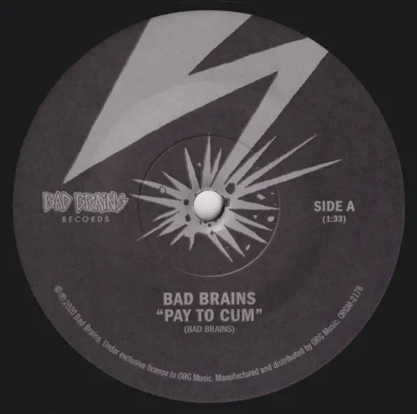 Bad Brains - Pay To Cum! (45 об/мин, Сингл, Переиздание, Ремастеринг) - фото №3