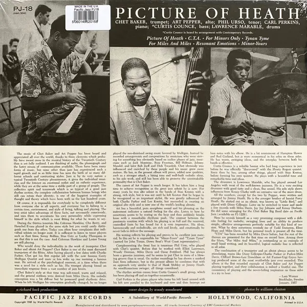 Chet Baker & Art Pepper & Phil Urso - Picture Of Heath (180 грамм, Альбом, Лимитированое, Переиздание, Ремастеринг, Моно) - фото №2