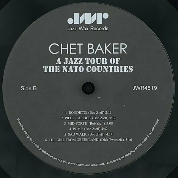 Chet Baker - In Europe: A Jazz Tour Of The Nato Countries (180 грам, Збірник, Лимітоване, Перевидання) - фото №4