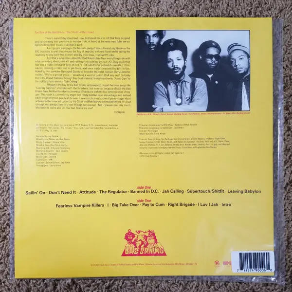 Bad Brains - Bad Brains (Жовтий, Альбом, Лимітоване, Перевидання, Ремастеринг) - фото №2