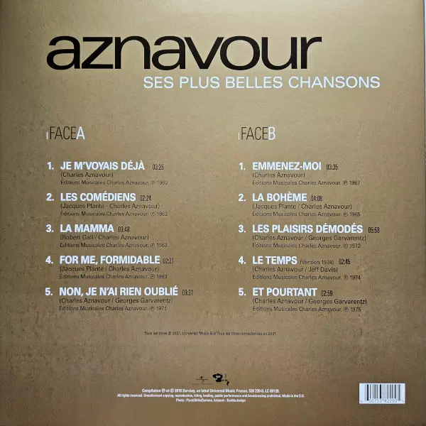 Charles Aznavour - Ses Plus Belles Chansons (Сборник, Лимитированое, Ремастеринг) - фото №2
