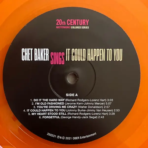 Chet Baker - Chet Baker Sings It Could Happen To You (Напівпрозорий, Помаранчевий, Лимітоване, Перевидання) - фото №4