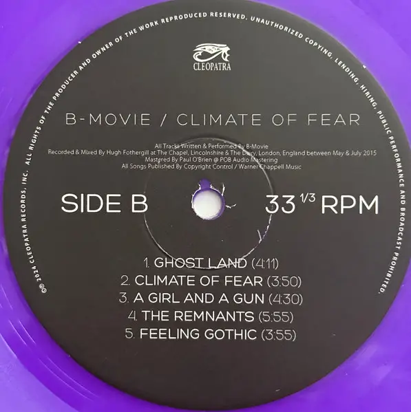 B-Movie - Climate of Fear (2 пластинки, Фиолетовый, Альбом, Лимитированое, Переиздание) - фото №9
