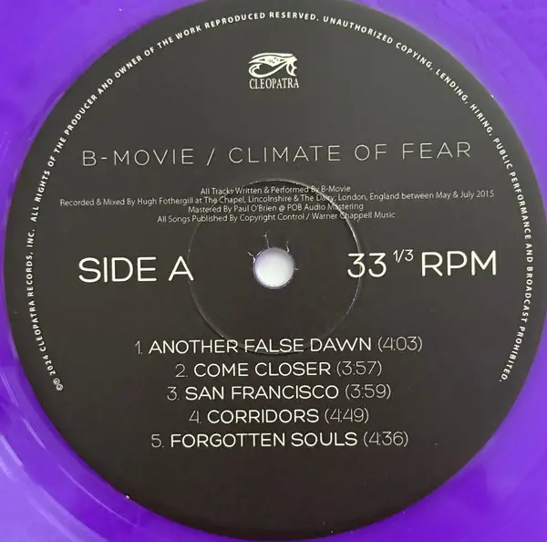 B-Movie - Climate of Fear (2 пластинки, Фиолетовый, Альбом, Лимитированое, Переиздание) - фото №8