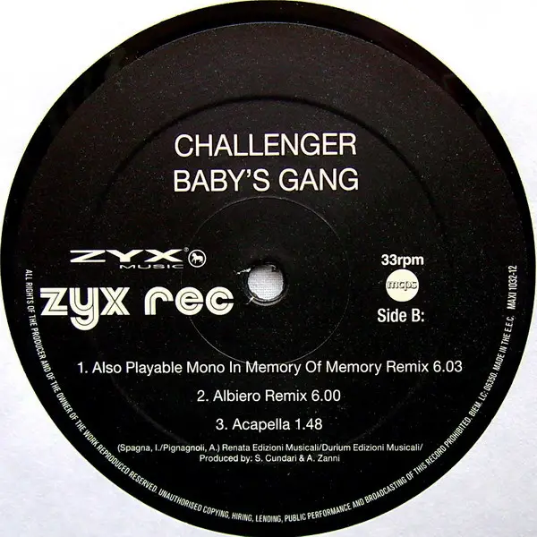Baby's Gang - Challenger (Remixes) (33 ⅓ об/хв, Максі-сингл) - фото №4