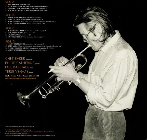 Chet Baker - Late Night Jazz (2 платівки, 180 грам, Альбом, Deluxe видання, Лимітоване, Перевидання) - фото №3