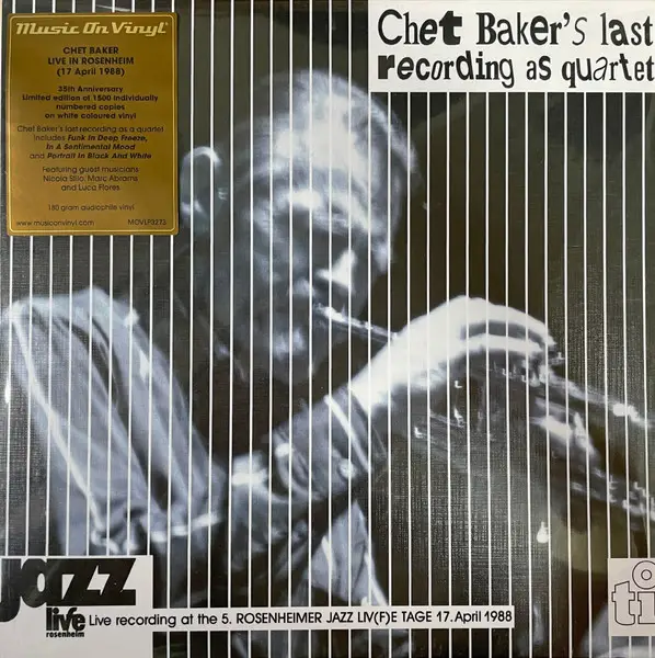 Chet Baker - Chet Baker's Last Recording As Quartet (2 платівки, Білий, 180 грам, Альбом, Лимітоване, Пронумерований, Перевидання)
