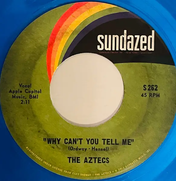 The Aztecs - World Of Woe / Why Can't You Tell Me (Прозрачный, Синий, 45 об/мин, Сингл, Лимитированое) - фото №4