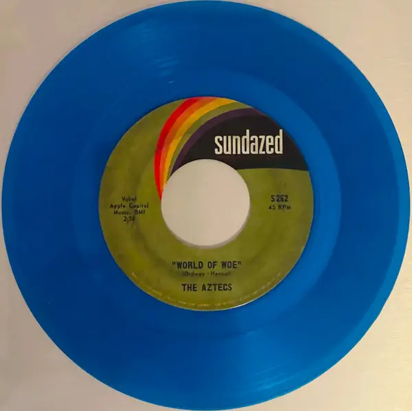 The Aztecs - World Of Woe / Why Can't You Tell Me (Прозрачный, Синий, 45 об/мин, Сингл, Лимитированое) - фото №5