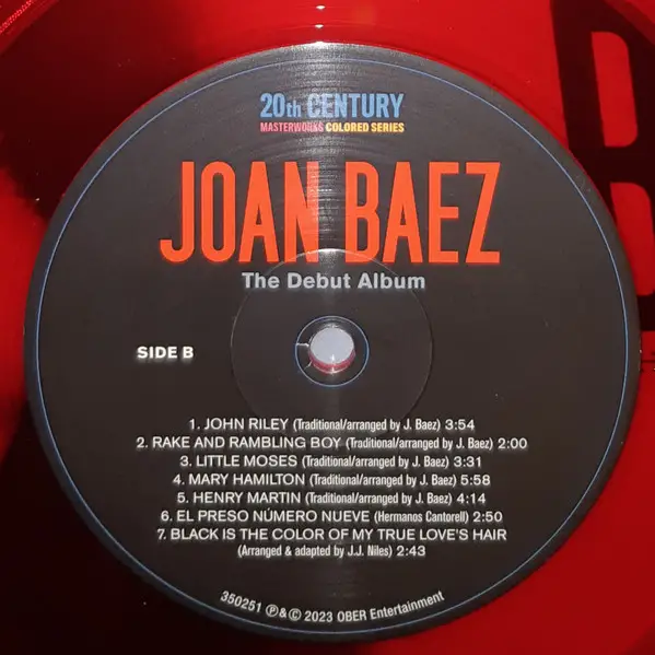 Joan Baez - Joan Baez The Debut Album (180 грамм, Красный, Альбом, Лимитированое, Переиздание) - фото №6