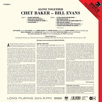 Chet Baker & Bill Evans - Alone Together (Альбом) - фото №2
