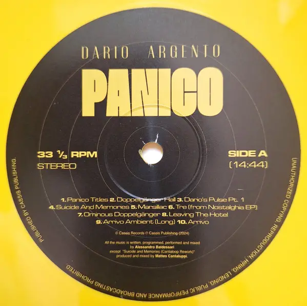Alessandro Baldessari - Dario Argento PANICO (Original Motion Picture Soundtrack) (Альбом, Лимитированое) - фото №4